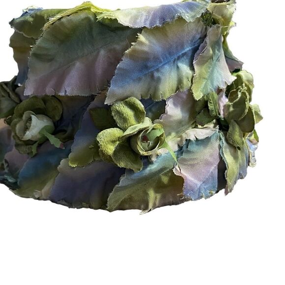 Vintage 50's-60's Silk Floral Bucket Hat - Picture 10 of 12
